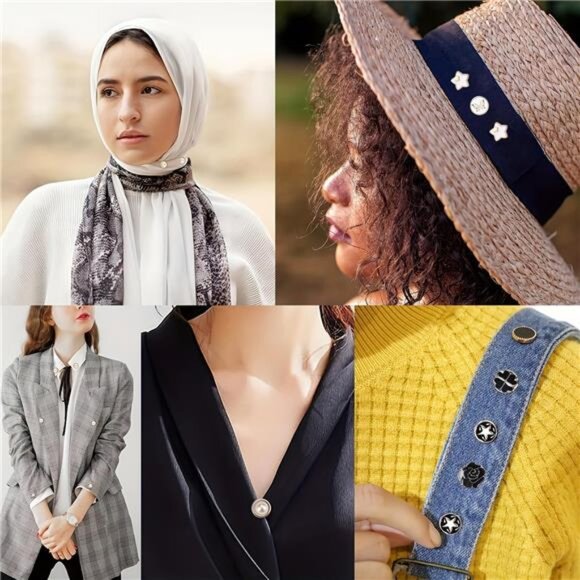 100 Sets Pearl Brooch Buttons, No Sew Instant Removable Reusable Cover Up - Picture 4 of 7